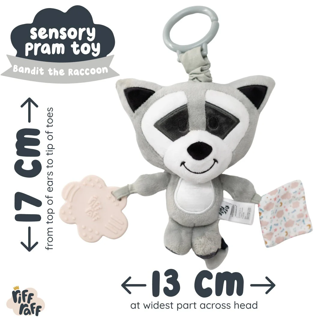 Sensory Pram Toy - Bandit The Raccoon - Image 5